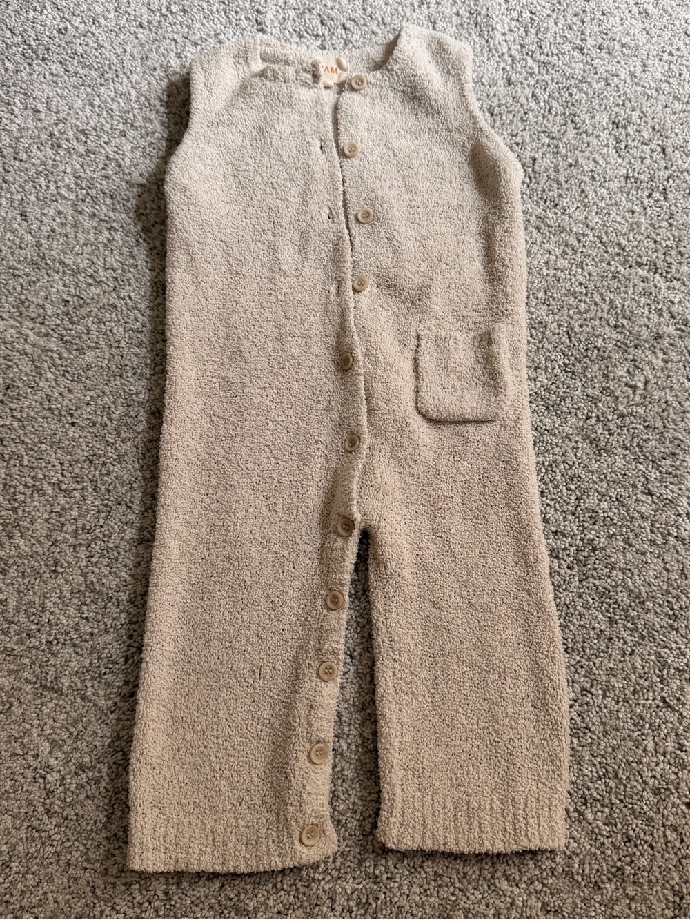 7AM romper Neutral Cream Kids Button-Front One-Piece Bodysuit